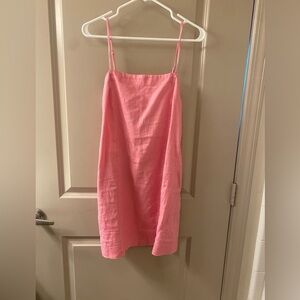 Madewell Pink Linen Mini Dress